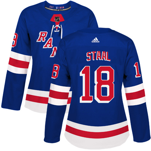 Adidas New York Rangers #18 Marc Staal Royal Blue Home Authentic Women Stitched NHL Jersey